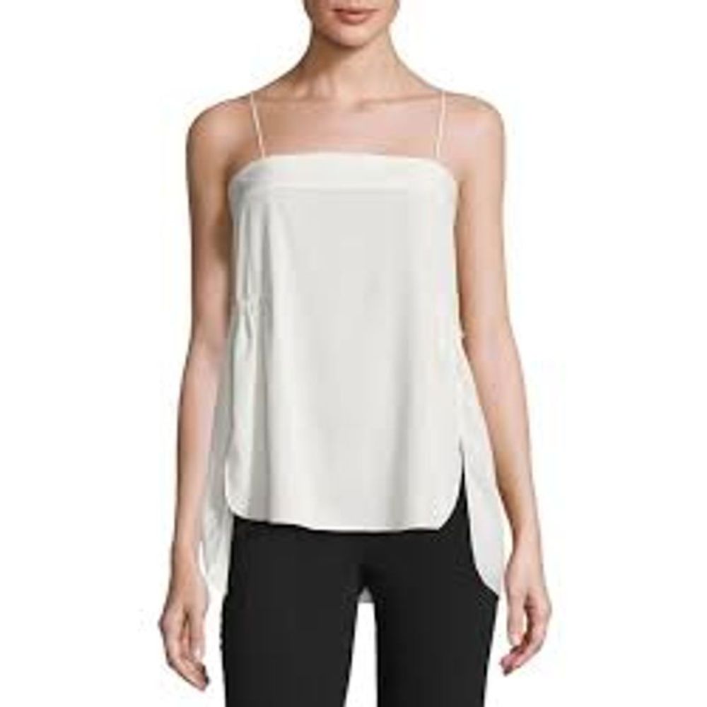 Helmut Lang Ecru Hi/Low Spaghetti Strap Ca…